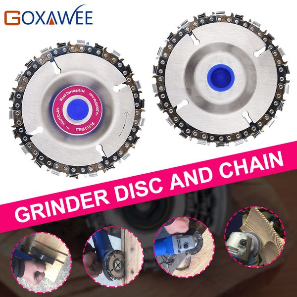goxawee 4 inch grinder disc and chain 22 tooth fine cut chain set wood carving discs for 4" or 4-1/2" angle grinders
goxawee 4 inch grinder disc and chain 22 tooth fine cut chain set wood carving discs for 4" or 4-1/2" angle grinders