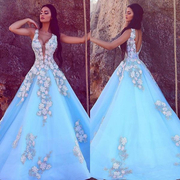 2019 beads elegant prom dresses lace applique sheer v neck formal evening gowns sweep train backless royal blue party dresses, Black
2019 beads elegant prom dresses lace applique sheer v neck formal evening gowns sweep train backless royal blue party dresses, Black