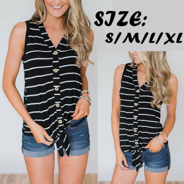 women's ladies sleeveless tunic ladies v neck loose t shirt strappy blouse fashion baggy striped print, White
women's ladies sleeveless tunic ladies v neck loose t shirt strappy blouse fashion baggy striped print, White
