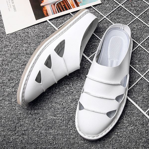 big size 35-47 men women sandals leather mules non-slip summer beach sandal fisherman outdoor casual slip on shoes flat slippers, Black
big size 35-47 men women sandals leather mules non-slip summer beach sandal fisherman outdoor casual slip on shoes flat slippers, Black