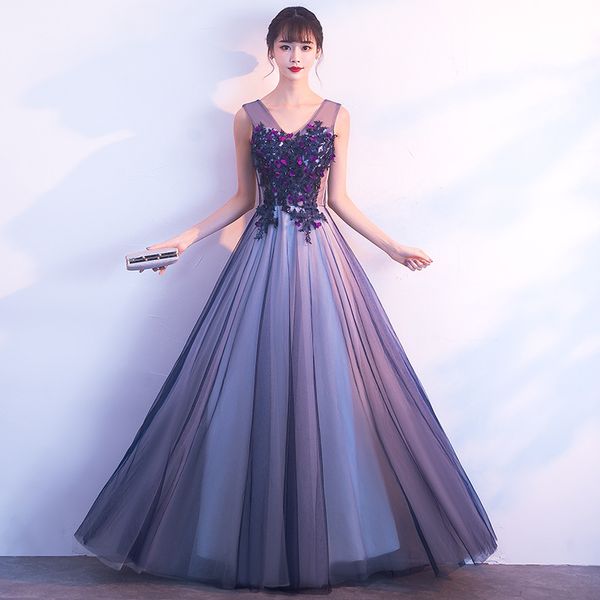 2019 summer sleeveless v-neck appliques floral evening gown long prom celebrity formal party dresses tulle tank women outfits, White;black
2019 summer sleeveless v-neck appliques floral evening gown long prom celebrity formal party dresses tulle tank women outfits, White;black