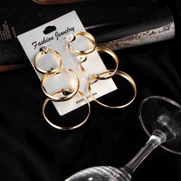 bijoux trendy statement earrings new 3 pair/set big round circle hoop earrings for women gold and silver color jewelry, Golden;silver
bijoux trendy statement earrings new 3 pair/set big round circle hoop earrings for women gold and silver color jewelry, Golden;silver