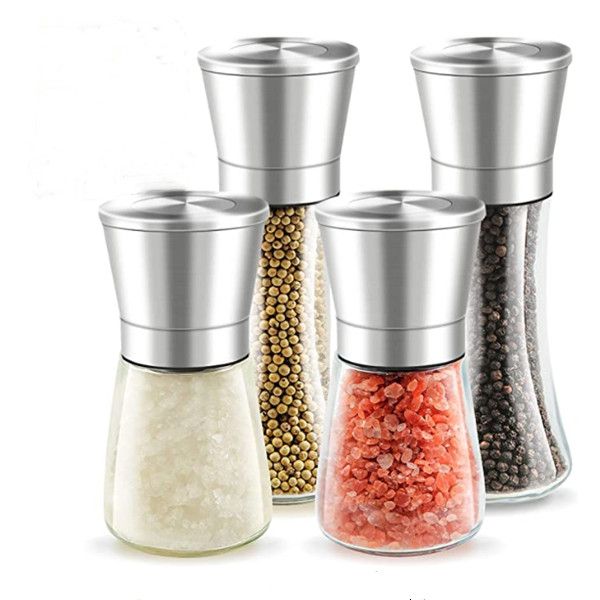 tall + small salt and pepper grinder 4-piece set-salt and pepper spice bottle with adjustable roughness ceramic rotor-stainless steel pepper
tall + small salt and pepper grinder 4-piece set-salt and pepper spice bottle with adjustable roughness ceramic rotor-stainless steel pepper