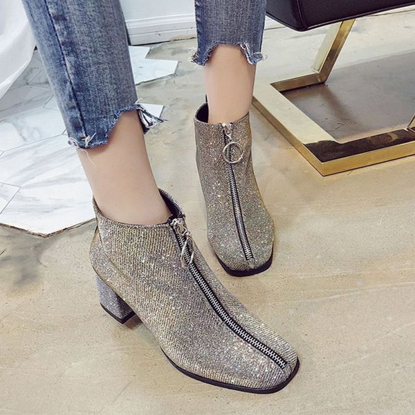 fashion women autumn winter ring zip ankle boots glitter square toe middle heels female bling shoes ladies footwear, Black
fashion women autumn winter ring zip ankle boots glitter square toe middle heels female bling shoes ladies footwear, Black