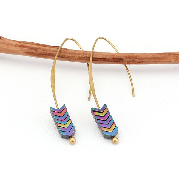 new gold alloy multi color natural stone geometry arrow shape stud earrings for women jewelry gifts statement earring, Silver
new gold alloy multi color natural stone geometry arrow shape stud earrings for women jewelry gifts statement earring, Silver