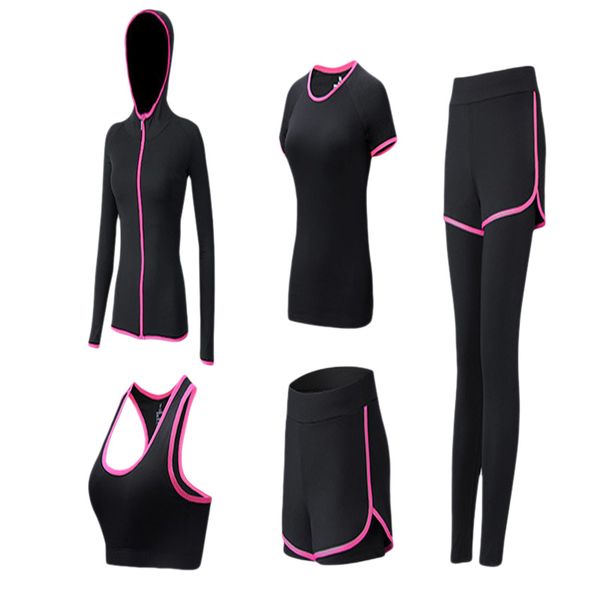 women's 2019 slim sports running set 5-piece gym quick-dry yoga clothes jogging running suits for women tracksuits yoga suit, Black;blue
women's 2019 slim sports running set 5-piece gym quick-dry yoga clothes jogging running suits for women tracksuits yoga suit, Black;blue