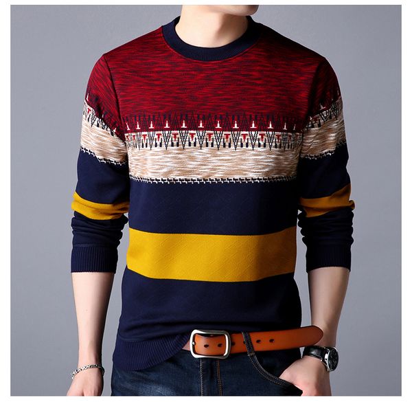 casual autumn winter warm pullover knitted striped male sweater men mens thick mens sweaters jersey clothing 41200, White;black
casual autumn winter warm pullover knitted striped male sweater men mens thick mens sweaters jersey clothing 41200, White;black