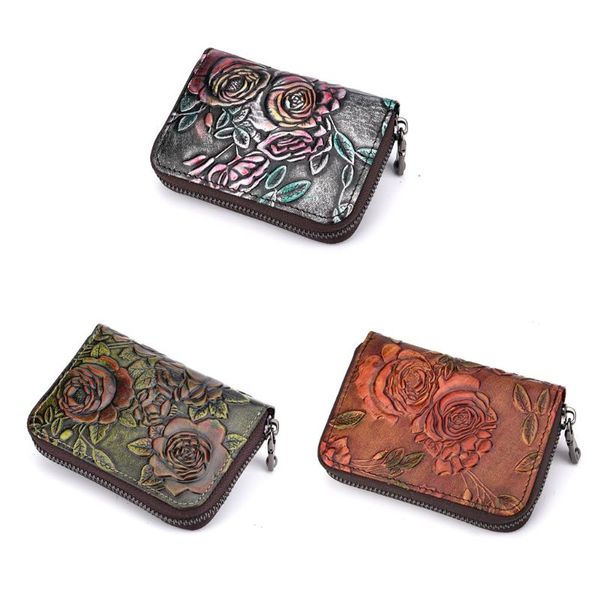mini leather wallet floral embossed holder purse zipper case organizer for women, Red;black
mini leather wallet floral embossed holder purse zipper case organizer for women, Red;black