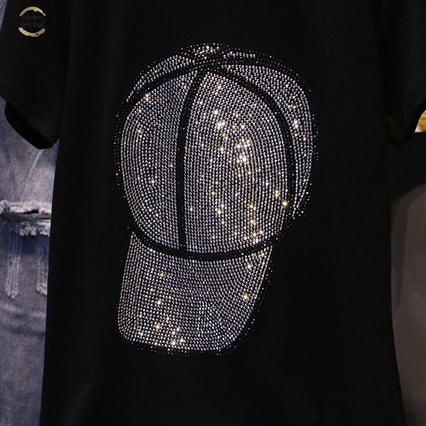 t shirt womens diamond short sleeved cotton simple bottoming shirt summer new casual wild rhinestone ladies, White
t shirt womens diamond short sleeved cotton simple bottoming shirt summer new casual wild rhinestone ladies, White