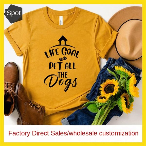 life goal pet all the dogs letter short-sleeved t-shirt life goal pet all the dogs letter short-sleeved t-shirt, White
life goal pet all the dogs letter short-sleeved t-shirt life goal pet all the dogs letter short-sleeved t-shirt, White