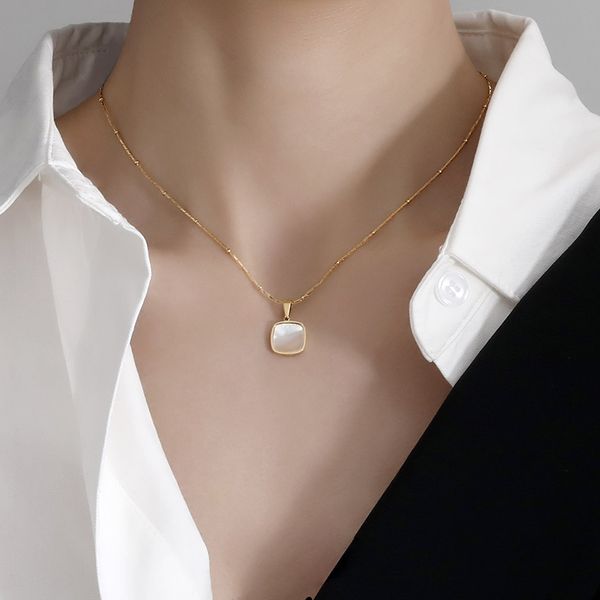 ghidbk stainless steel geometrical natural shell coin pendant necklaces dainty square charm chokers minimalist collars necklace, Silver
ghidbk stainless steel geometrical natural shell coin pendant necklaces dainty square charm chokers minimalist collars necklace, Silver