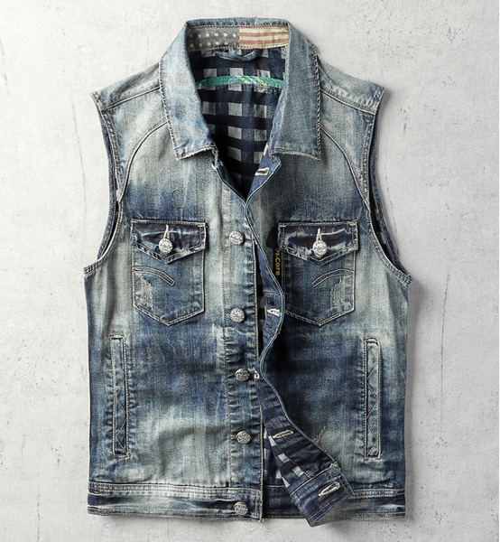 spring and qutumn jeans vest men's trend korean handsome youth sleeveless jacket vintage blue denim biker waistcoat high quality, Black;white
spring and qutumn jeans vest men's trend korean handsome youth sleeveless jacket vintage blue denim biker waistcoat high quality, Black;white