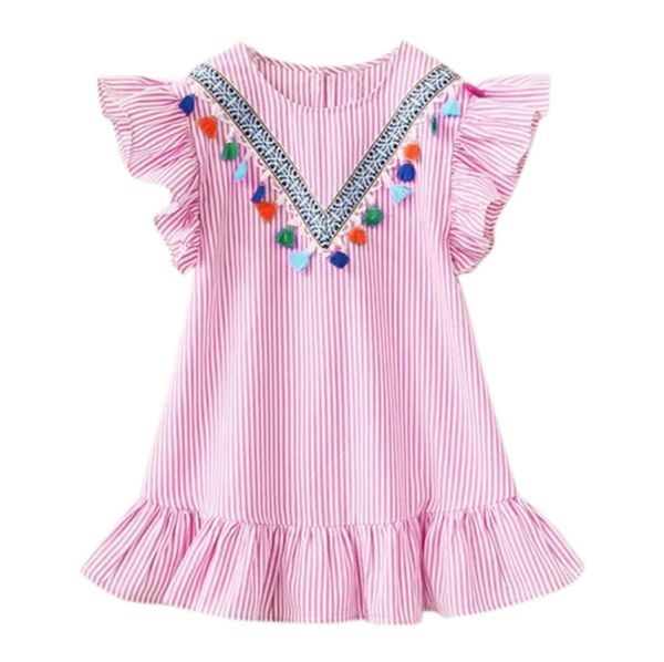 baby girls dresses striped princess dress tassel collars kids dresses ruffled sleeve baby clothes summer kids clothing blue pink yw3158q, Red;yellow 
baby girls dresses striped princess dress tassel collars kids dresses ruffled sleeve baby clothes summer kids clothing blue pink yw3158q, Red;yellow