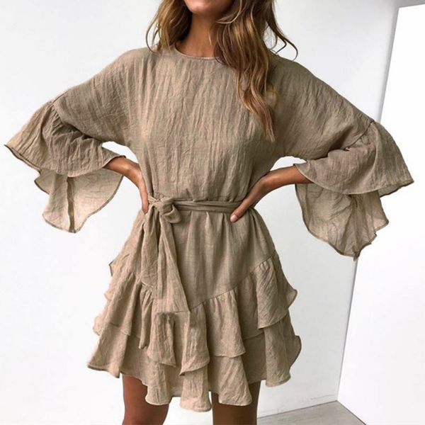 summer ruffles bandage mini dress women fashion casual solid color o neck irregular long sleeve party dresses 2019 new vestidos, Black;gray
summer ruffles bandage mini dress women fashion casual solid color o neck irregular long sleeve party dresses 2019 new vestidos, Black;gray