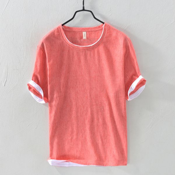 2019 new arrivals men's o-neck short sleeve summer t-shirts red blue khaki linen cotton casual tees men loose male, White;black
2019 new arrivals men's o-neck short sleeve summer t-shirts red blue khaki linen cotton casual tees men loose male, White;black