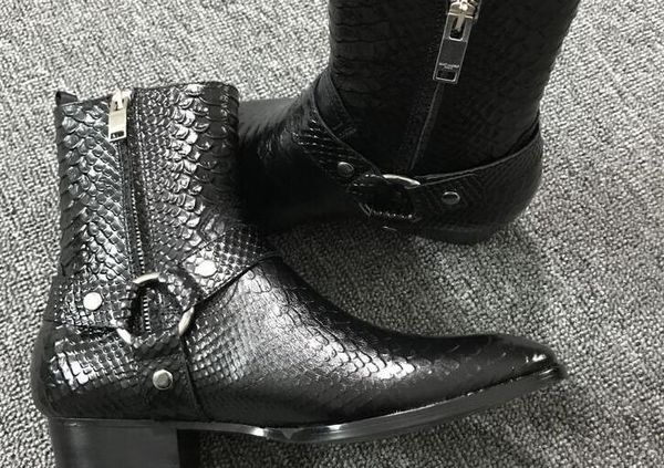 new list custom crocodile pattern embossed genuine leather slp martin boots fashion factory outlet denim personality men boots, Black
new list custom crocodile pattern embossed genuine leather slp martin boots fashion factory outlet denim personality men boots, Black
