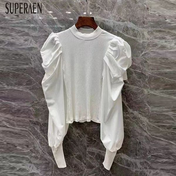 superaen new 2019 europe women's sweater wild cotton solid color puff sleeve sweaters female fashion casual women, White;black
superaen new 2019 europe women's sweater wild cotton solid color puff sleeve sweaters female fashion casual women, White;black