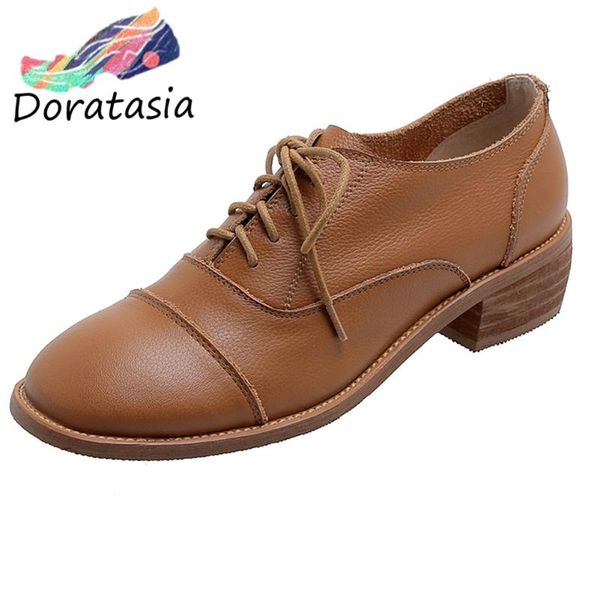 doratasia girl lace-up genuine leather pumps spring casual med chunky heels dress pumps women mature shoes woman, Black
doratasia girl lace-up genuine leather pumps spring casual med chunky heels dress pumps women mature shoes woman, Black