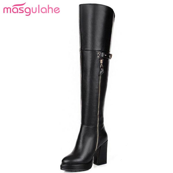 masgulahe over the knee boots side zipper genuine leather boots look slimmer thick high heels classic winter women shoes, Black
masgulahe over the knee boots side zipper genuine leather boots look slimmer thick high heels classic winter women shoes, Black