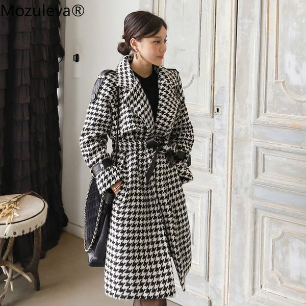 mozuleva korean notched collar sash thick plaid women woolen overcoat winter casual female blend coat 2019 warm coat outwear, Black
mozuleva korean notched collar sash thick plaid women woolen overcoat winter casual female blend coat 2019 warm coat outwear, Black