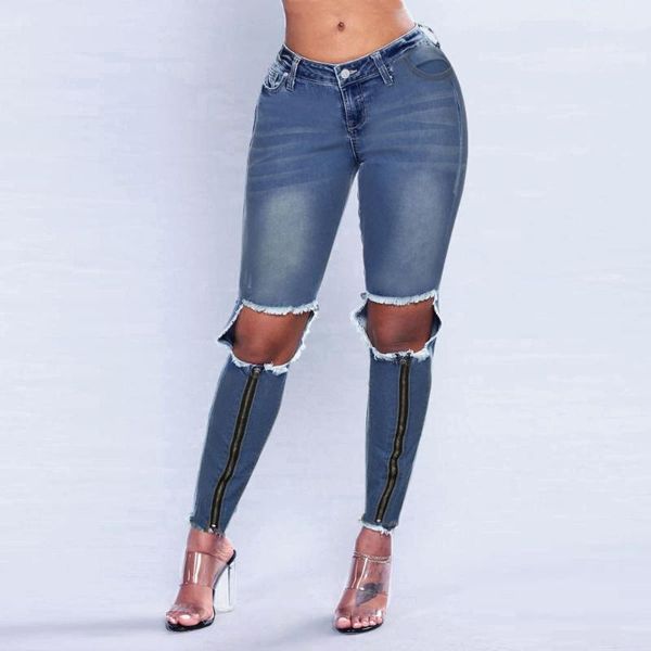 womens casual destroyed ripped jeans trousers stretchy slim leggings denim pants, Blue
womens casual destroyed ripped jeans trousers stretchy slim leggings denim pants, Blue