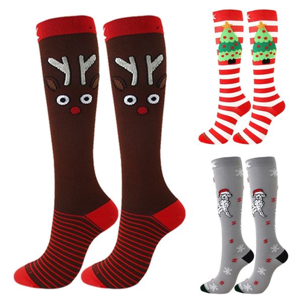 sockes of christmas compression stockings women men pressure socks compress elk pattern elastic knee-high running socks, Black
sockes of christmas compression stockings women men pressure socks compress elk pattern elastic knee-high running socks, Black