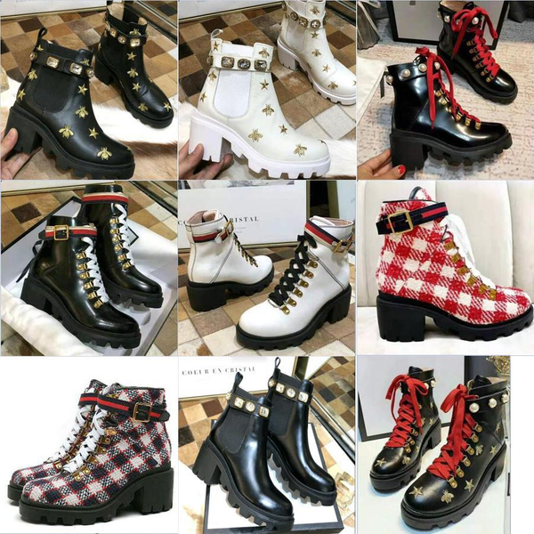 2020 designer bee platform desert boots lady leather ankle boots high heel martin shoes print check tweed with belt 9 colo8506#, Black
2020 designer bee platform desert boots lady leather ankle boots high heel martin shoes print check tweed with belt 9 colo8506#, Black