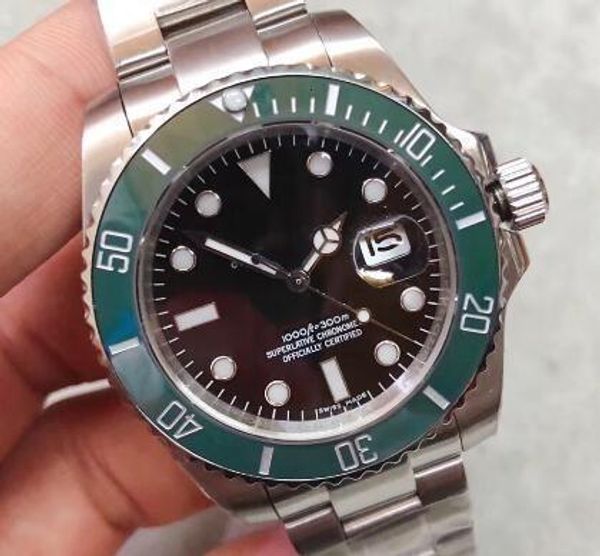 2020 stainless steel bracelet 40mm automatic mens watches green bezel black dial with a ceramic ring luminous hands 116610 dot hour mar, Slivery;brown
2020 stainless steel bracelet 40mm automatic mens watches green bezel black dial with a ceramic ring luminous hands 116610 dot hour mar, Slivery;brown