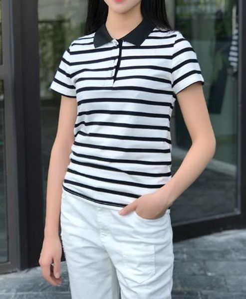2019 fashion students' polos striped short sleeve colorfast women's polo clothingbe fine in qualitytriped, White
2019 fashion students' polos striped short sleeve colorfast women's polo clothingbe fine in qualitytriped, White
