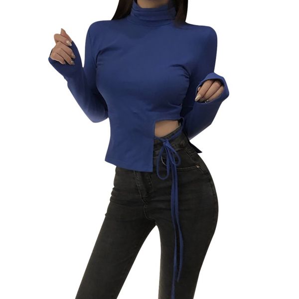 women's t-shirt cute shirt women high collar friends tshirt long sleeve solid color bottoming wild casual polera mujer verano, White
women's t-shirt cute shirt women high collar friends tshirt long sleeve solid color bottoming wild casual polera mujer verano, White