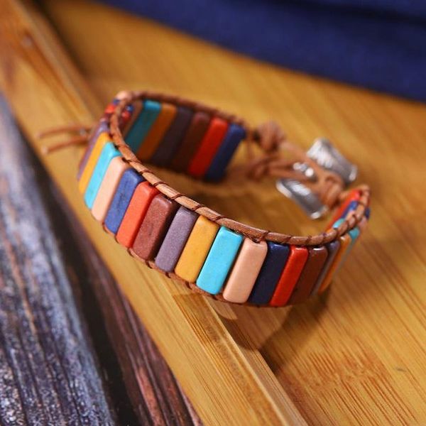 handmade multi color natural stone tube beads leather wrap couples bracelets chakra bracelet jewelry creative gifts dropshipping, Golden;silver
handmade multi color natural stone tube beads leather wrap couples bracelets chakra bracelet jewelry creative gifts dropshipping, Golden;silver