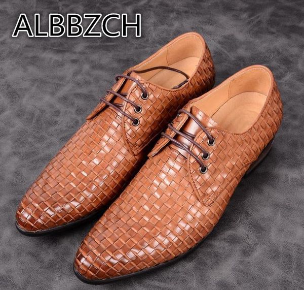 new spring summer genuine leather weave dress men shoes business work leisure comfortable breathable shoes men's wedding, Black
new spring summer genuine leather weave dress men shoes business work leisure comfortable breathable shoes men's wedding, Black