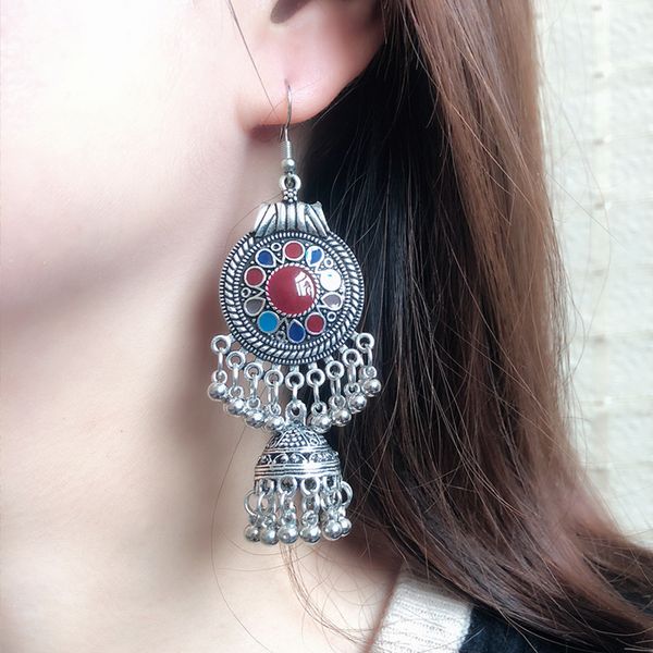 miaoyin jewelry tibetan silver earrings female sinkiang folk song dance exaggerated tassel lantern big eardrop, Golden
miaoyin jewelry tibetan silver earrings female sinkiang folk song dance exaggerated tassel lantern big eardrop, Golden