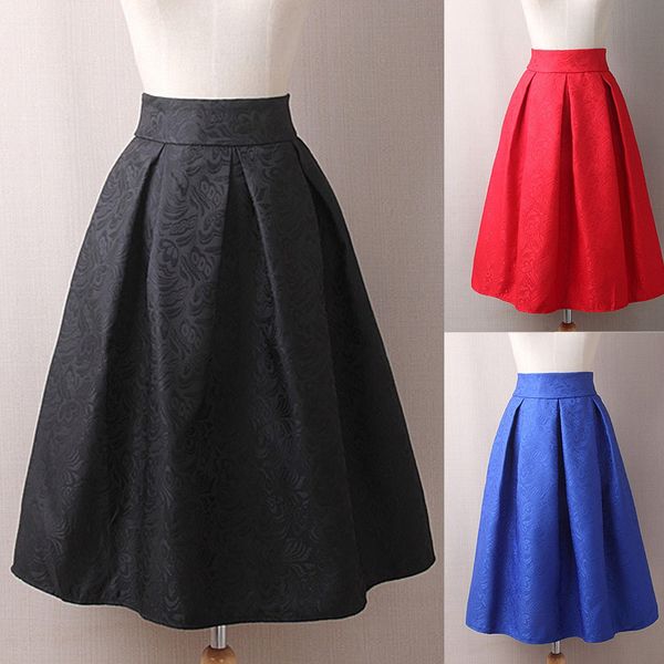 new fashion spring summer womens vintage printing skirt high waist ball gown pleated above knee solid pattern skirt for female, Black
new fashion spring summer womens vintage printing skirt high waist ball gown pleated above knee solid pattern skirt for female, Black