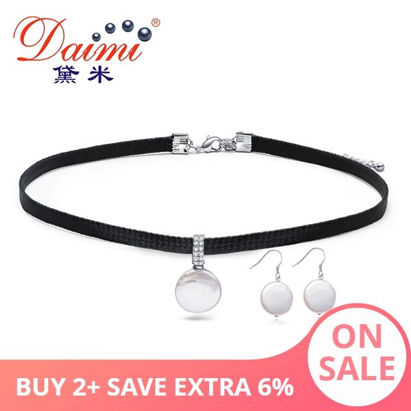 daimi 925 silver jewelry set 12-13mm freshwater coin pearl choker necklace, dangle earrings, fashion instagram stylish jewelry, Black
daimi 925 silver jewelry set 12-13mm freshwater coin pearl choker necklace, dangle earrings, fashion instagram stylish jewelry, Black