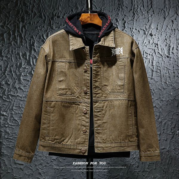 2018 new style with holes jeans coat men's korean-style trend students slim fit handsome jacket loose khaki 6816, Black;brown
2018 new style with holes jeans coat men's korean-style trend students slim fit handsome jacket loose khaki 6816, Black;brown