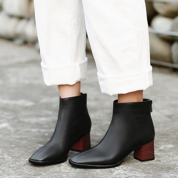 tanariya new arrival shoes woman boots women boots lady ankle lady leather square back zipper heel, Black
tanariya new arrival shoes woman boots women boots lady ankle lady leather square back zipper heel, Black