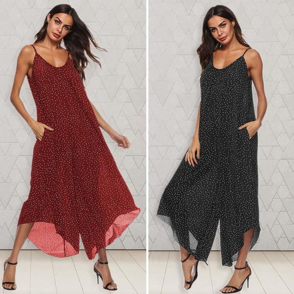 women jumpsuit round neck summer sleeveless jumpsuit casual fashion ladies white dot loose simple overalls wine red black, Black;white
women jumpsuit round neck summer sleeveless jumpsuit casual fashion ladies white dot loose simple overalls wine red black, Black;white