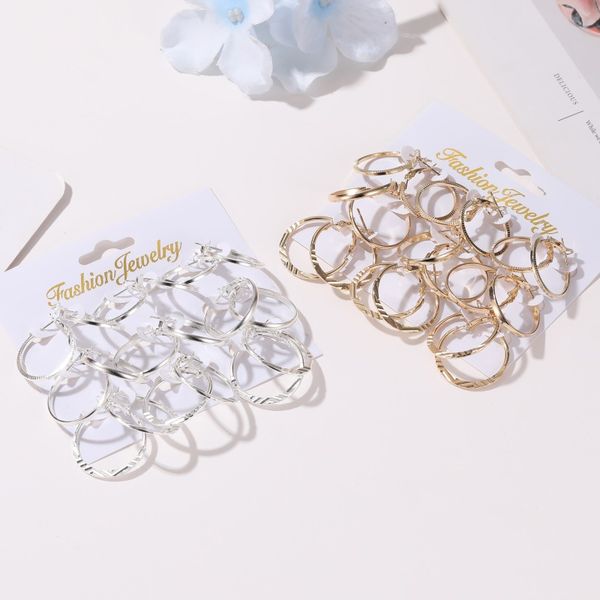 meetvii 9 pair/set metal hoop earrings for women fashion gold color silver color punk earrings for women jewelry, Golden;silver 
meetvii 9 pair/set metal hoop earrings for women fashion gold color silver color punk earrings for women jewelry, Golden;silver