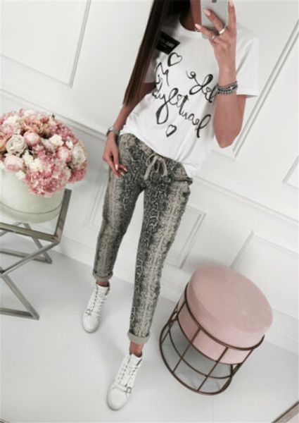 uk women elastic waist jeans harem pants ladies casual loose snake long trousers, Black;white
uk women elastic waist jeans harem pants ladies casual loose snake long trousers, Black;white