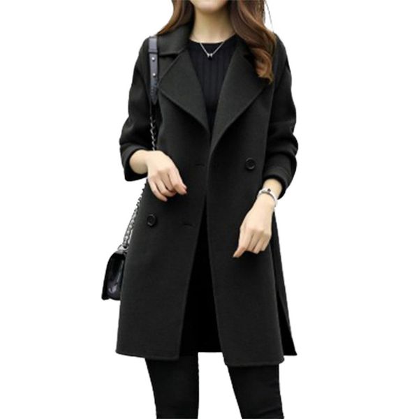 plus size women winter coat vintage solid slim double breasted casual female long coat elegant jacket outwear woolen autumn, Black
plus size women winter coat vintage solid slim double breasted casual female long coat elegant jacket outwear woolen autumn, Black