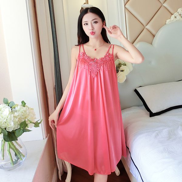 4xl plus size ice silk sleepwear women lace loose soft nightwear women nightwear summer ladies night shirts home clothing, Black;red
4xl plus size ice silk sleepwear women lace loose soft nightwear women nightwear summer ladies night shirts home clothing, Black;red
