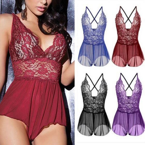 new women lace nightgown v-neck nightdress stretch mini dress sleepwear lingerie plus size nightwear, Black;red
new women lace nightgown v-neck nightdress stretch mini dress sleepwear lingerie plus size nightwear, Black;red