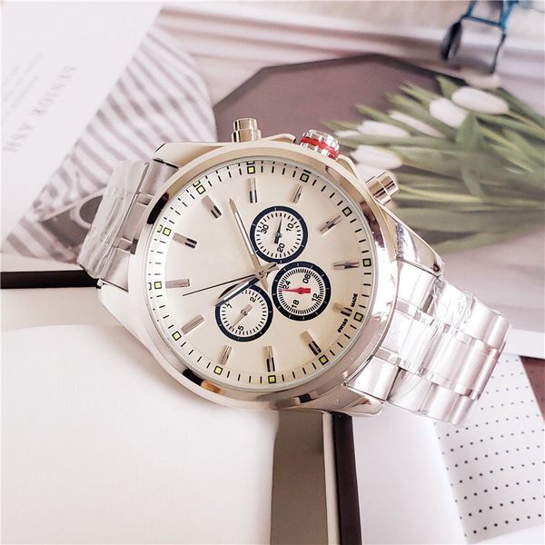 luxury men's watch automatic three eyes six hands all hands working stainless steel watch 43mm chronograph men's watch relogio mas, Slivery;brown
luxury men's watch automatic three eyes six hands all hands working stainless steel watch 43mm chronograph men's watch relogio mas, Slivery;brown