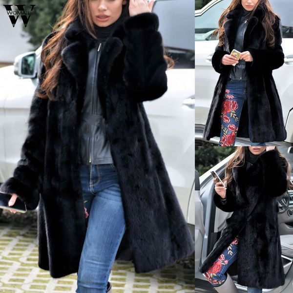 womail coat women winter warm faux fur coat long fur loose overcoat thick warm plus size female plush outerwear 920, Black
womail coat women winter warm faux fur coat long fur loose overcoat thick warm plus size female plush outerwear 920, Black
