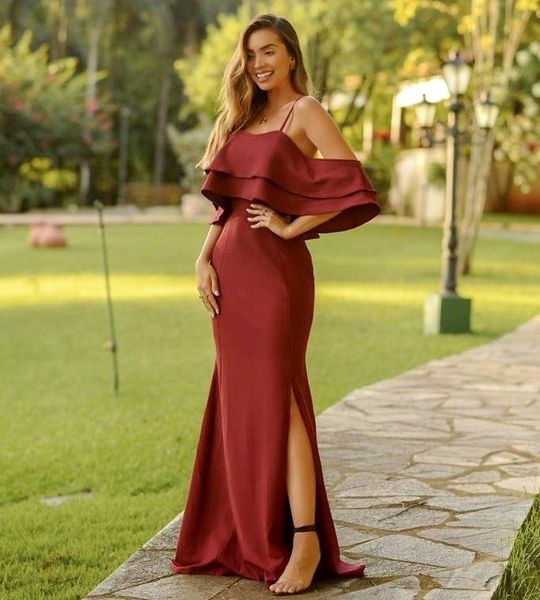 dark red mermaid bridesmaid dresses off the shoulder country side split maid of honor gowns floor length wedding guest dress, White;pink
dark red mermaid bridesmaid dresses off the shoulder country side split maid of honor gowns floor length wedding guest dress, White;pink