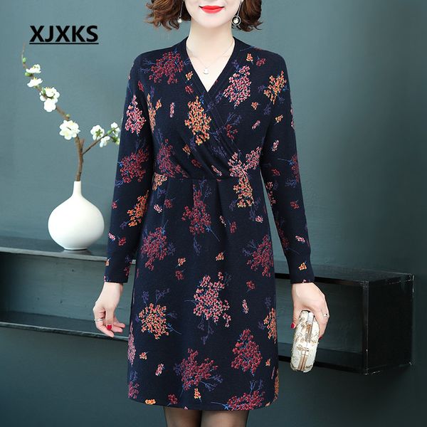 xjxks 2019 autumn winter new fashion v-neck women long sweater loose plus size high-end 100% wool women knitted dress, White;black
xjxks 2019 autumn winter new fashion v-neck women long sweater loose plus size high-end 100% wool women knitted dress, White;black