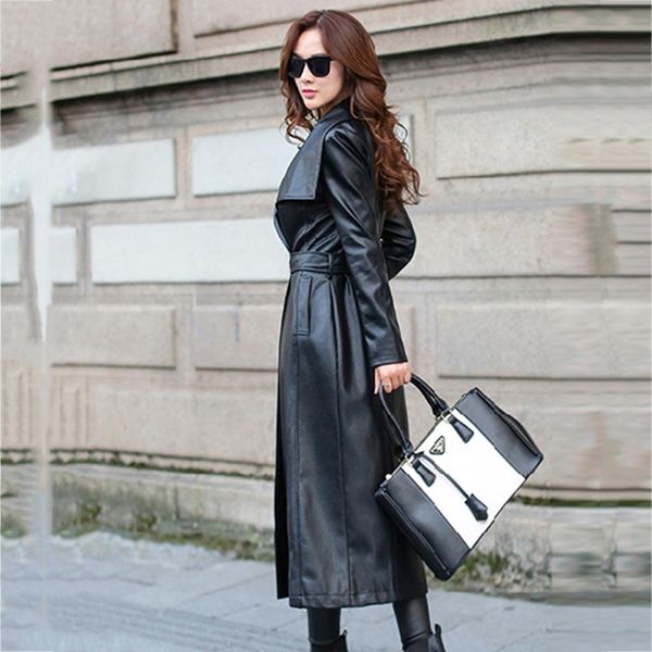 2019 spring autumn new women leather trench black female leather coat high street sashes long leather clothing plus size nw1146
2019 spring autumn new women leather trench black female leather coat high street sashes long leather clothing plus size nw1146