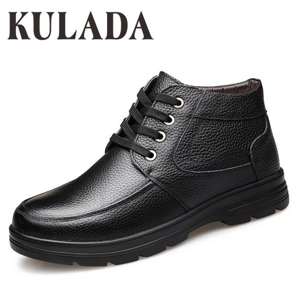 kulada boots men super warm genuine leather winter boots men winter shoes lace-up fur for waterproof shoes, Black
kulada boots men super warm genuine leather winter boots men winter shoes lace-up fur for waterproof shoes, Black
