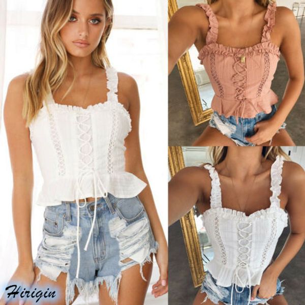 women summer casual solid short tank 2019 new women summer casual slim lace up solid short tank, White
women summer casual solid short tank 2019 new women summer casual slim lace up solid short tank, White